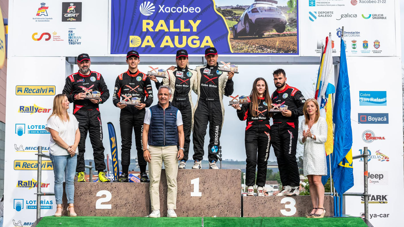 Francisco Manuel Puertas y Salvador España, pilotos del Rally Team Andalucía, demuestran todo su potencial en el Rally Da Auga 2022 consiguiendo la segunda y tercera posición en la Copa Kobe Motor